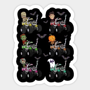 Halloween Skeleton Zombie Riding Truck Vampire Sticker